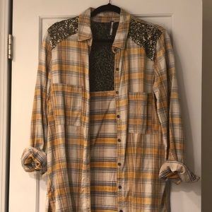 Free People Sequin Flannel